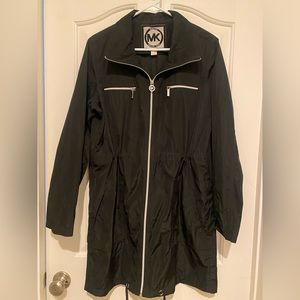 Michael Kors Women’s Long Jacket windbreaker coat Large. Black. Nearly new.